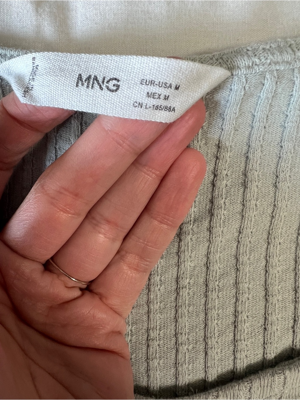Mango Light Sage Ribbed Knit Top - Picture 8 of 14